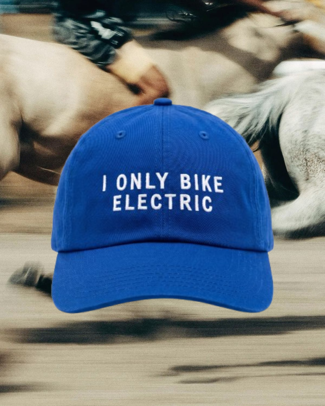 Take 01 - "I only bike electric" cap