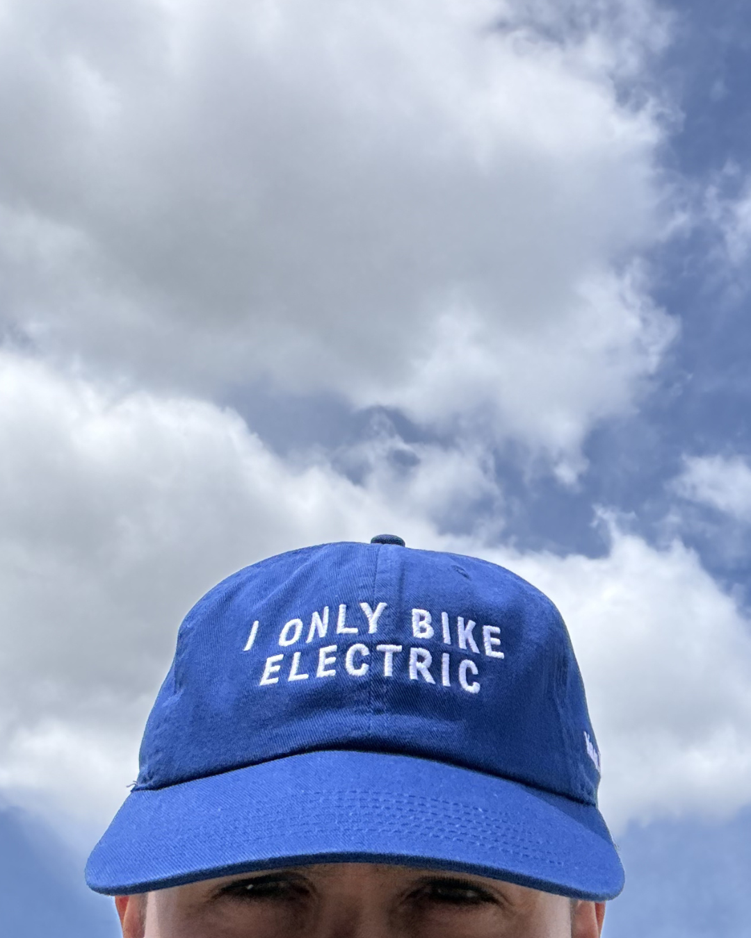 Take 01 - "I only bike electric" cap